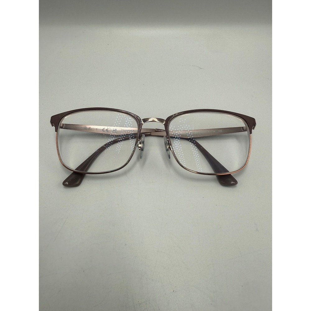 Ray-Ban RB 6421 2973 Matte Brown Rose Gold Square Eyeglasses Frames 54-18-145
